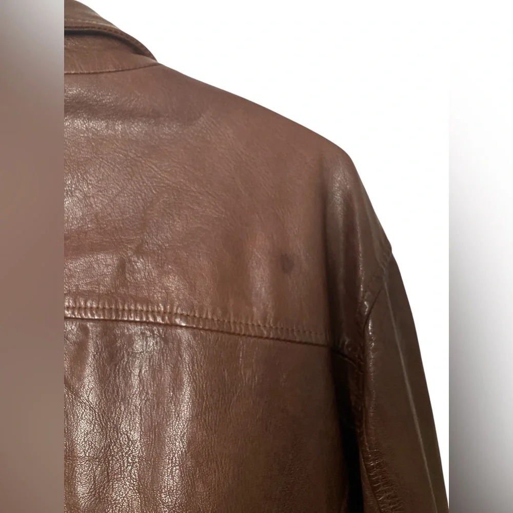 Vintage Orvis Leather Barn Coat Size M Hunting Cowboy Travel Field Long Brown